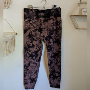 Pink active brown and black tie dye athletic leggings